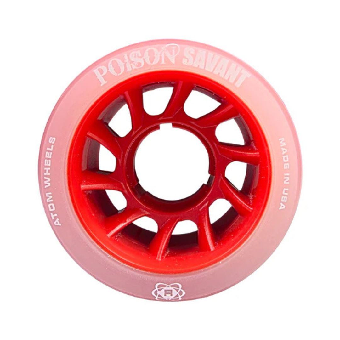 Atom Savant Poison Hybrid Roller Skate Wheels 84a 59mm Red - Lucky Skates