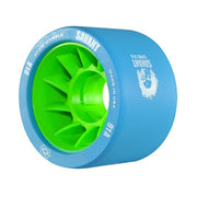 Atom Savant Blue/Green Indoor Roller Skate Wheels - 4 Pack - Lucky Skates
