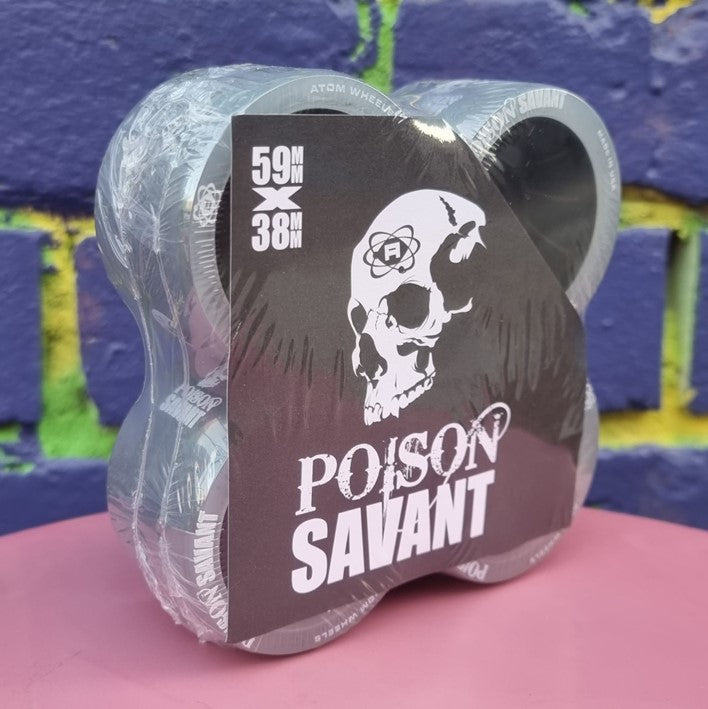 Atom Savant Poison Hybrid Roller Skate Wheels Black 4 Pack - Lucky Skates