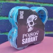 Atom Savant Poison Hybrid Roller Skate Wheels Blue 4 Pack - Lucky Skates