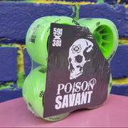 Atom Savant Poison Hybrid Roller Skate Wheels Green 4 Pack - Lucky Skates