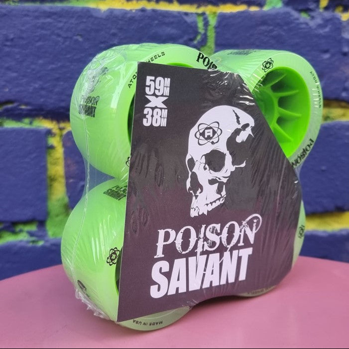 Atom Savant Poison Hybrid Roller Skate Wheels Green 4 Pack - Lucky Skates