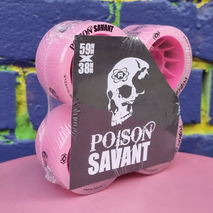 Atom Savant Poison Hybrid Roller Skate Wheels Pink 4 Pack - Lucky Skates