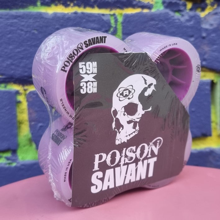 Atom Savant Poison Hybrid Roller Skate Wheels Purple 4 Pack - Lucky Skates