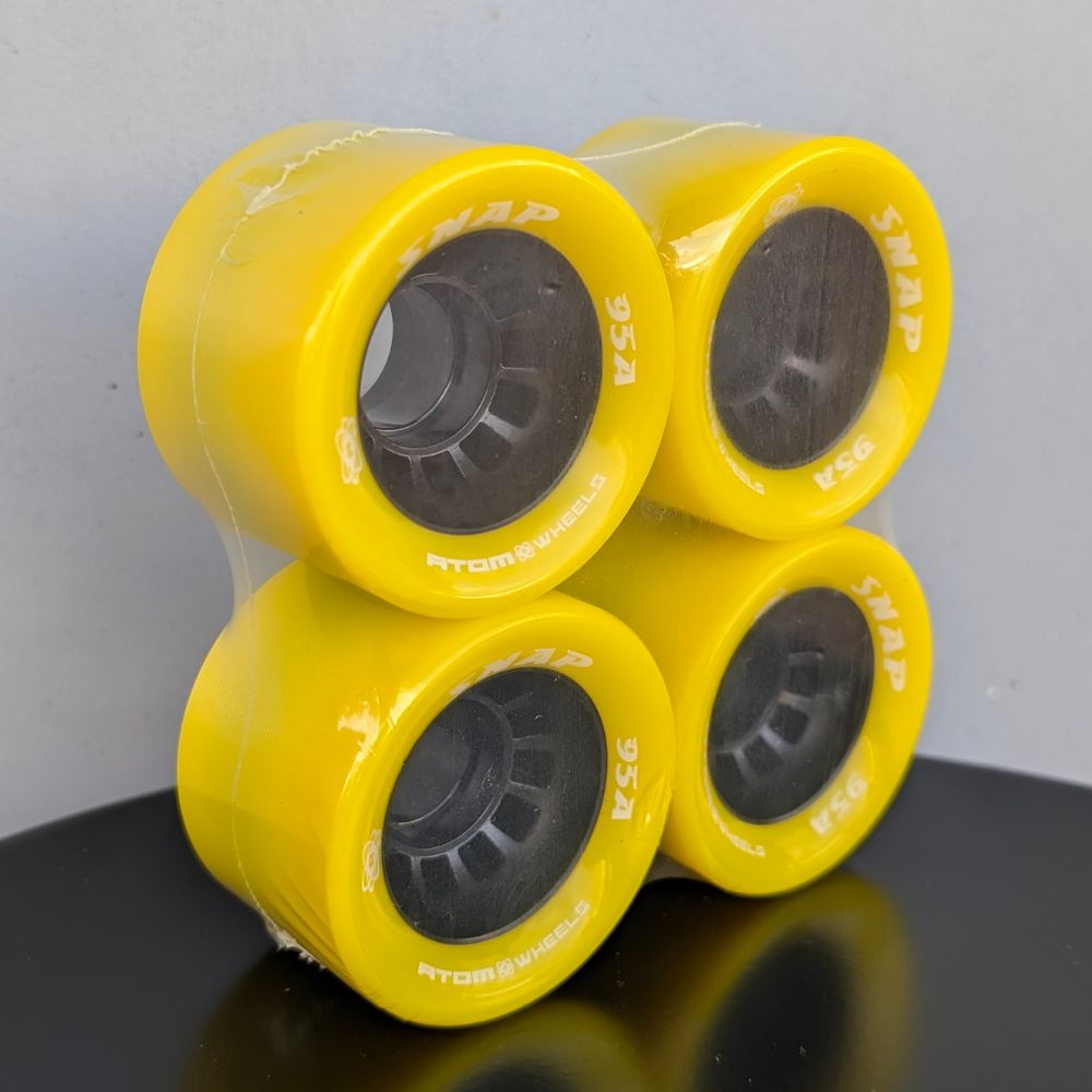 Atom Snap Yellow Indoor Roller Skate  Wheels 60mm 95A 4 pack - Lucky Skates 