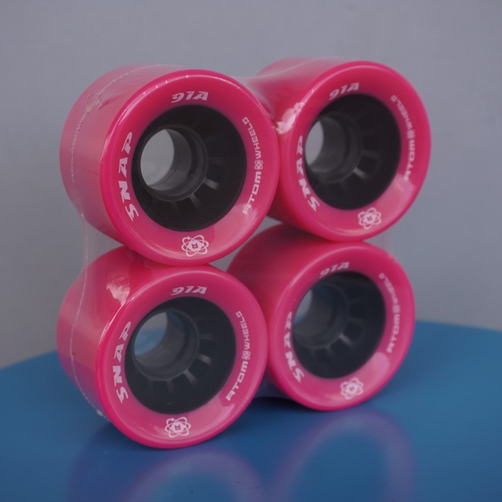 Atom Snap Indoor Roller Skate Wheels 60mm 91a Pink 4 Pack - Lucky Skates 