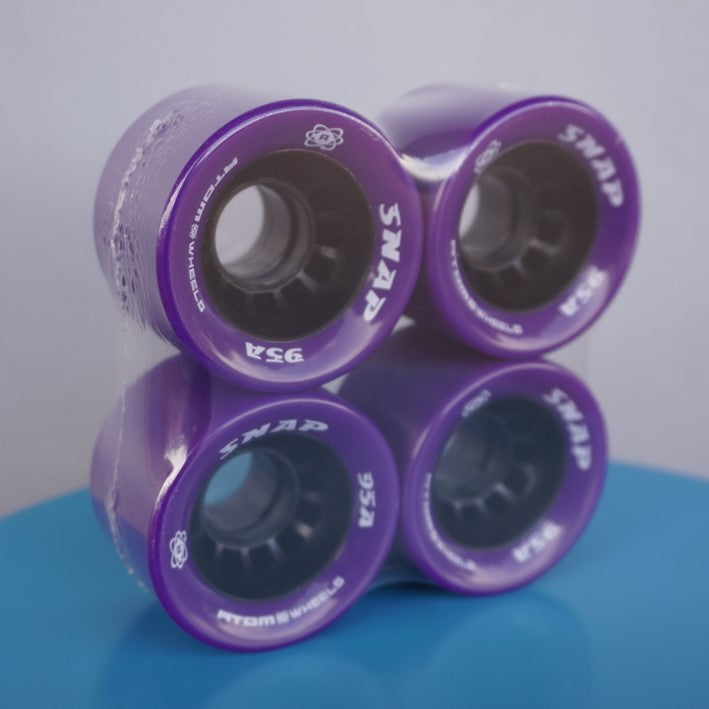 Atom Snap Indoor Roller Skate Wheels 60mm 95a Purple 4 pack - Lucky Skates 