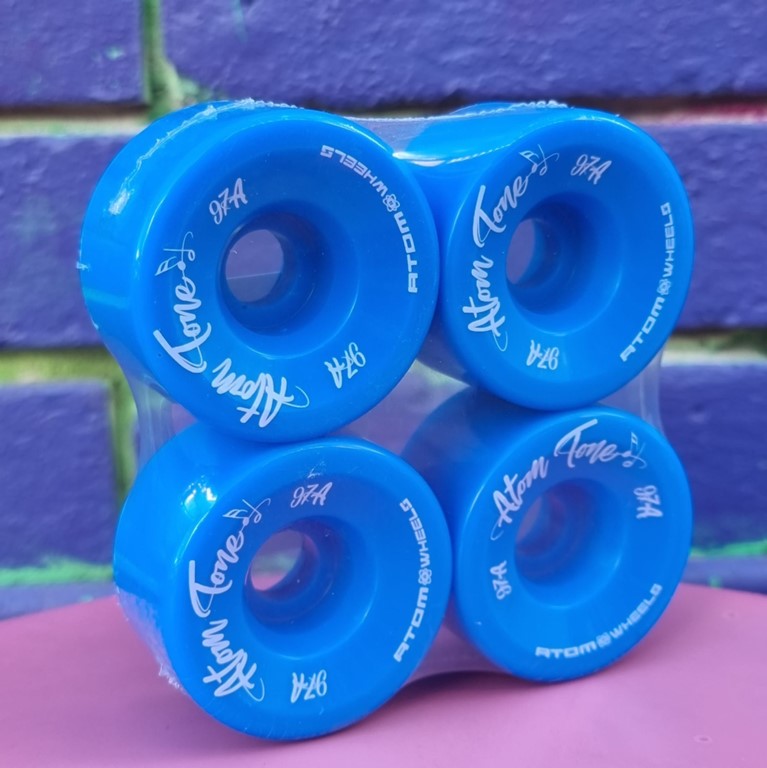 Atom Tone Indoor Roller Skate Wheels 4 Pack 57mm x 32mm Blue - Lucky Skates