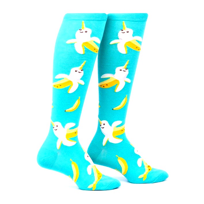 Sock It To Me Bananarwhal Long Knee High Socks Bananna - Lucky Skates