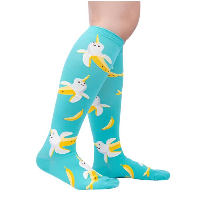 Sock It To Me Bananarwhal Knee High Socks Bananna - Lucky Skates