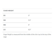 size chart for bauer cage