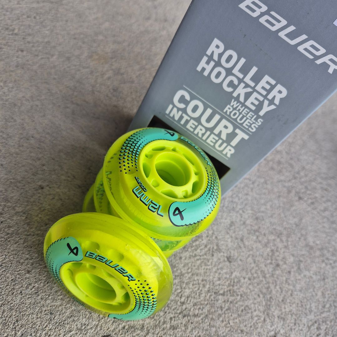 Bauer HiLo Court Inline Indoor Skate Wheel Yellow 76mm 76A 4 Pack - Lucky Skates