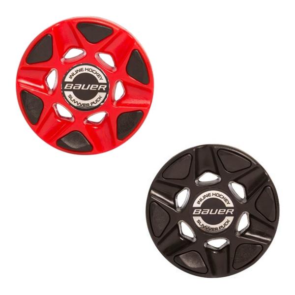 Bauer Slivvver Inline Rolller Hockey Puck Red Black - Lucky Skates
