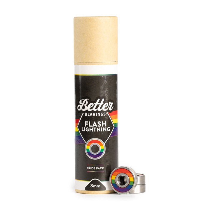 Better Bearings Ceramic Skate Bearings Flash Lightning Pride Rainbow Pack 8mm (16) - Lucky Skates