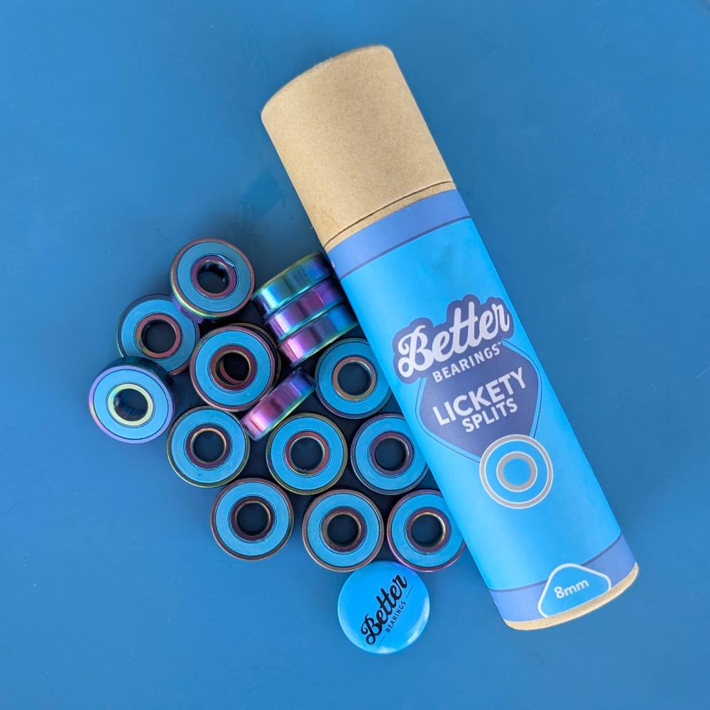 Better Bearings Lickety Splits Skate Bearings Blue -16 Pack - Lucky Skates