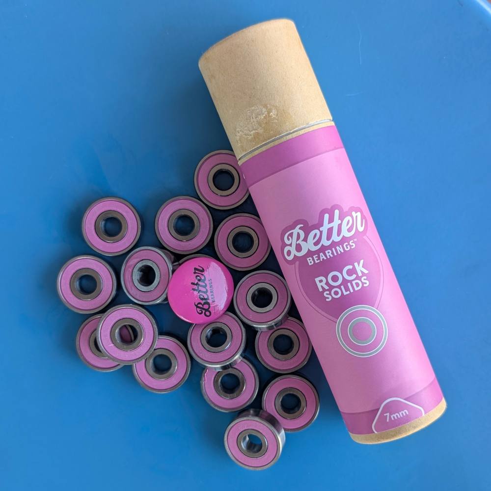 Better Bearings Rock Solids Skate Bearings Pink - 16 Pack- Lucky Skates