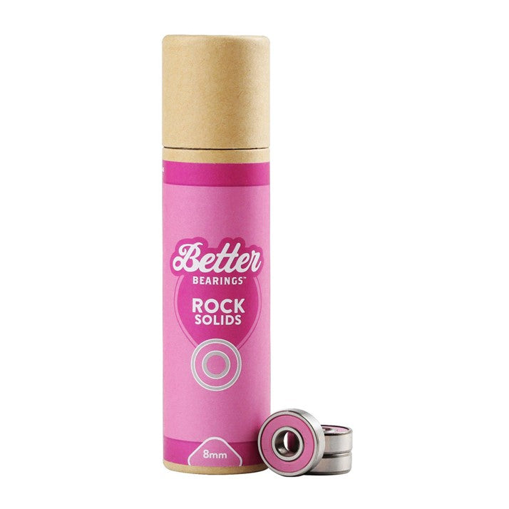Better Bearings Rock Solids Skate Bearings Pink - 16 Pack- Lucky Skates