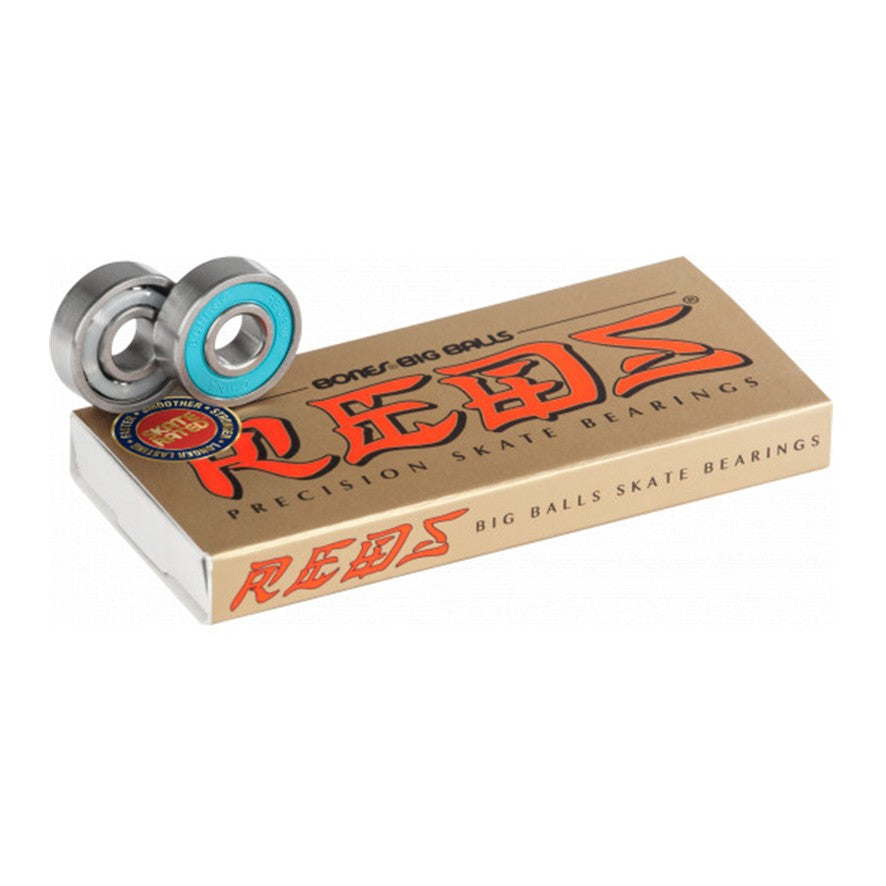Bones Reds Big Balls Skate Bearings 8mm Blue (8 Pack) - Lucky Skates 