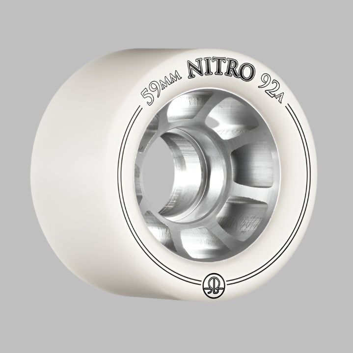 Bones Nitro Alloy Indoor Roller Skate Wheels White 59mm 92a - Lucky Skates