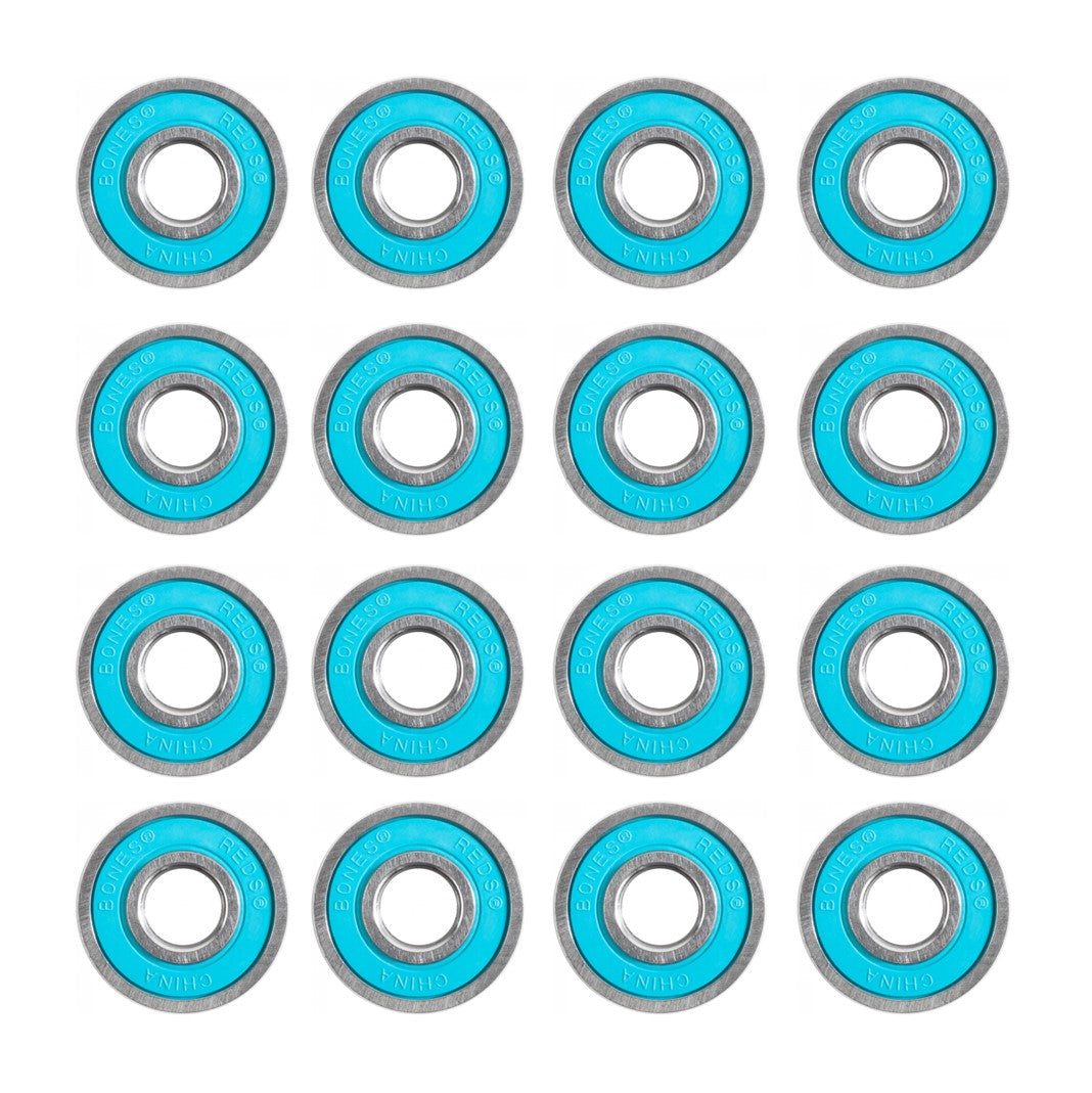 Bones Reds Big Balls Blue Skate Bearings 608 8mm 16 Pack - Lucky Skates