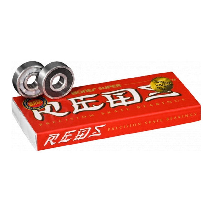 Bones Super Reds Skate Bearings 8mm 8 Pack - Lucky Skates 