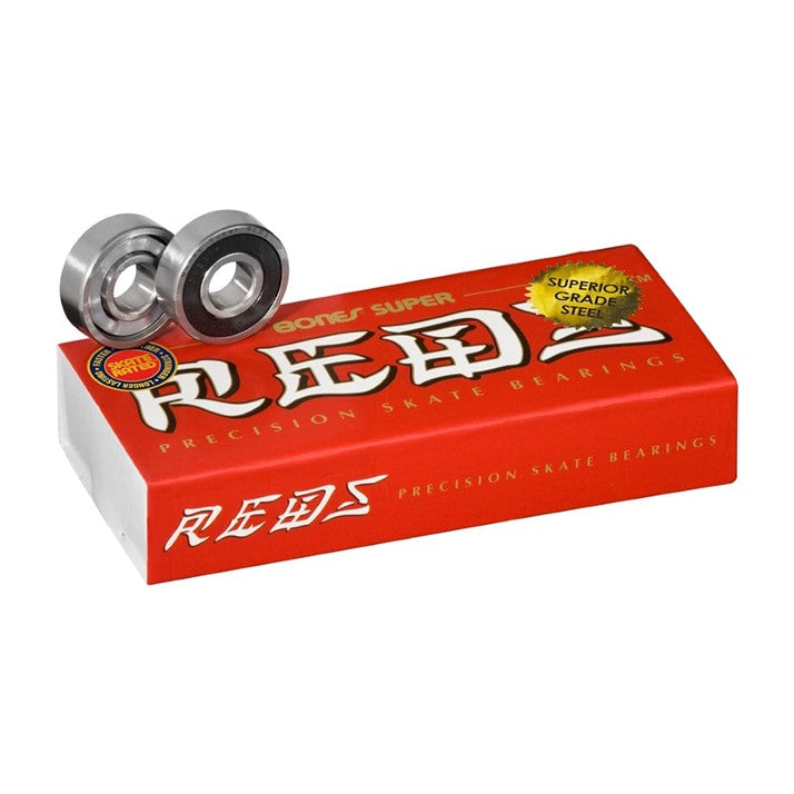 Bones Super Reds Skate Bearings 608 16 Pack 8mm Black Shields - Lucky Skates