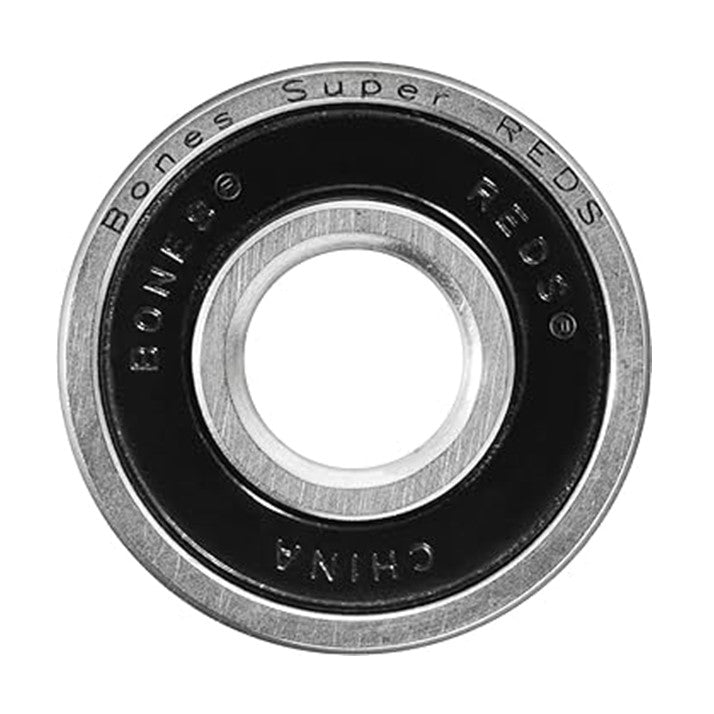 Bones Super Reds Skate Bearing Black 608 8mm - Lucky Skates