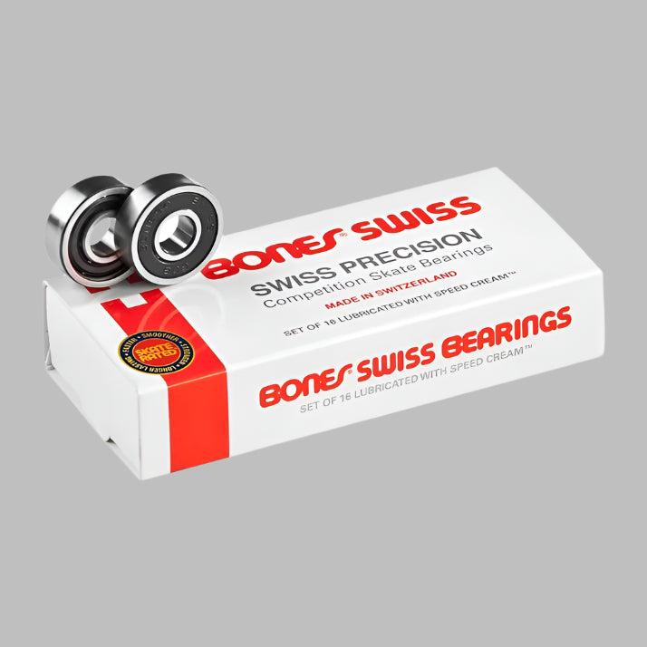 Bones Swiss Black Skate Bearings 7mm 8mm 16 pack - Lucky Skates