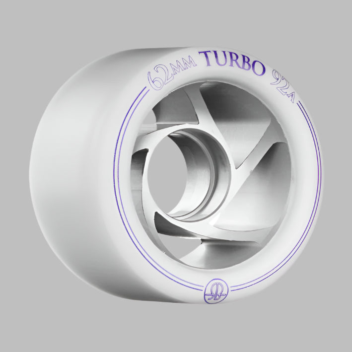 Bones Turbo Alloy Indoor Roller Skate Wheels White 62mm 92a - Lucky Skates