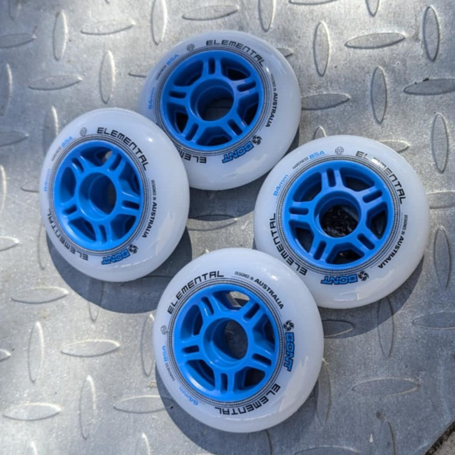 Bont Elemental Blue Inline Wheel 84mm 85A - 4 Pack - Lucky Skates