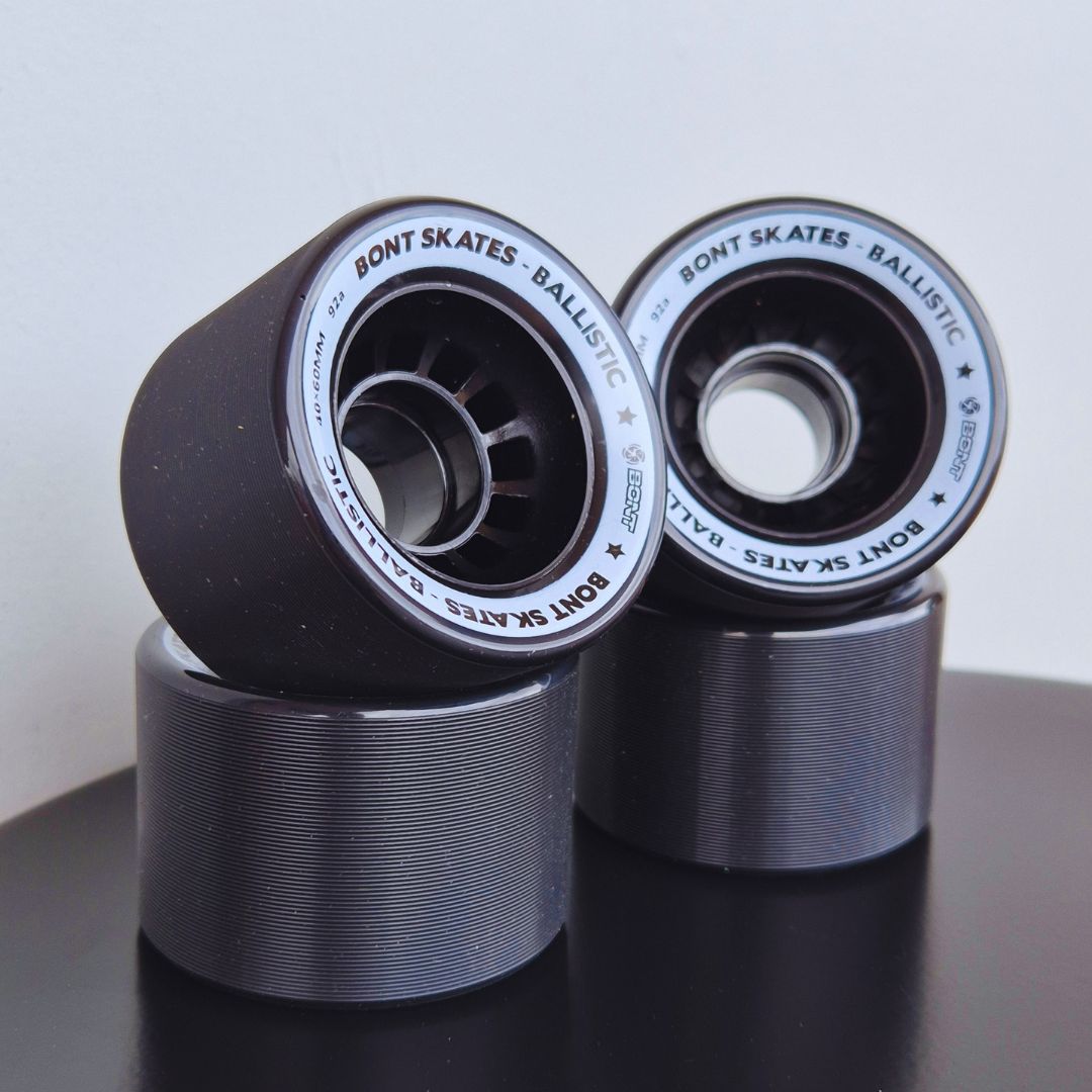 Bont Ballistic Indoor Roller Skate Wheels 92a 40mm x 60mm Black 4 Pack - Lucky Skates 
