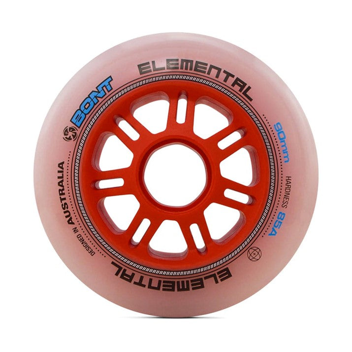 Bont Elemental Red Inline Wheels 90mm - 4 Pack - Lucky Skates