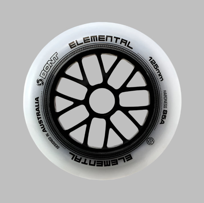 Bont Elemental Inline Speed Skate Wheels White 85A 125mm White - Lucky Skates