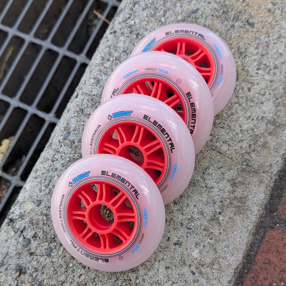 Bont Elemental Inline Wheel Red 100mm 85A - 4 Pack - Lucky Skates