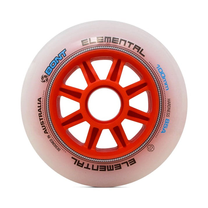 Bont Elemental Inline Skate Wheel Red 100mm 85A - 4 Pack - Lucky Skates