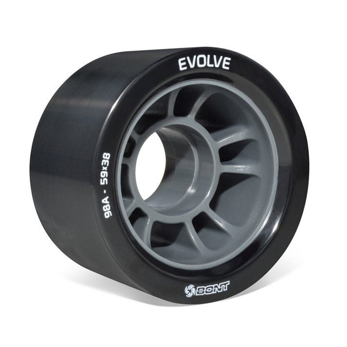 Bont Evolve Black Indoor Roller Skate Wheels 98A 59mm Black - 4 Pack - Lucky Skates