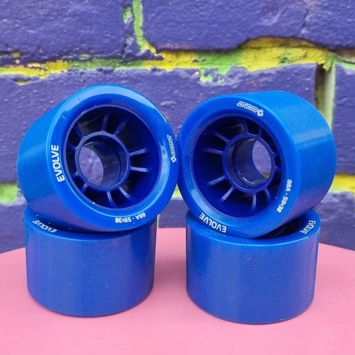 Bont Evolve Blue Indoor Roller Skate Wheels 59mm 88A Blue - 4 Pack - Lucky Skates