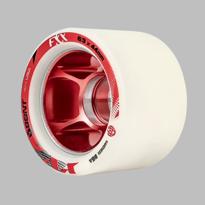 Bont FXX Speed Alloy Indoor Roller Skate Wheels Off White With Red Alloy Hub - 4 Pack -  Lucky Skates