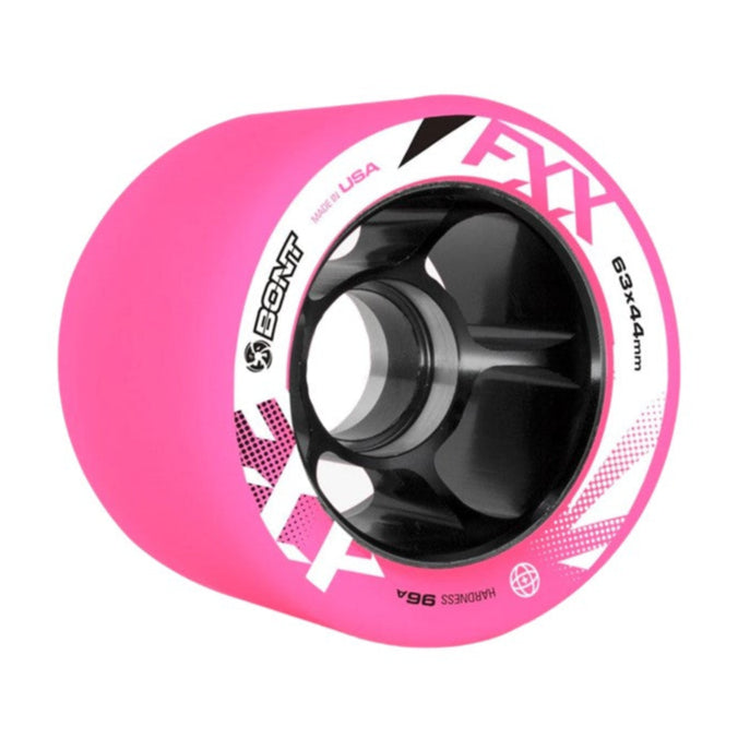 Bont FXX Speed Alloy Indoor Roller Skate Wheels Pink Black Alloy Hub - 4 Pack - Lucky Skates