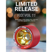 Bont FXX Speed Alloy Roller Skate Wheels Limited Edition Red Wheel Gold Alloy Hub  63mm 96A - Lucky Skates