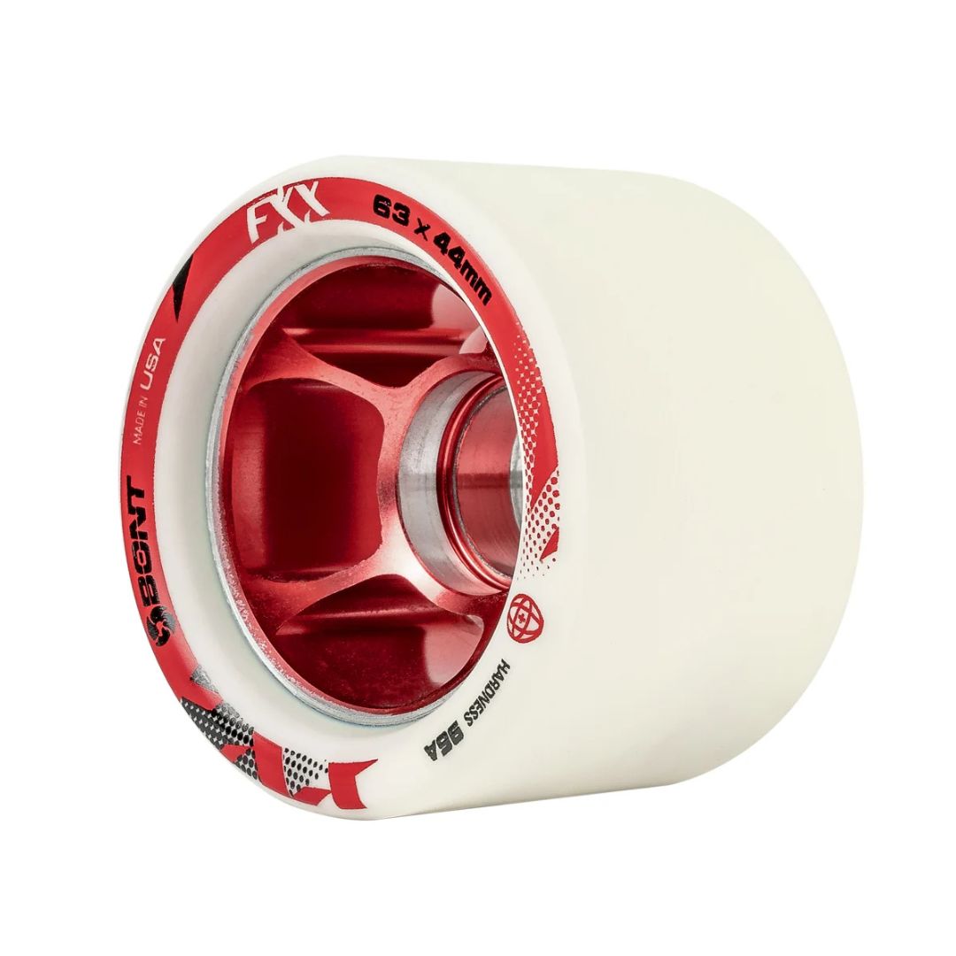 Bont FXX Derby Indoor Roller Skate Wheels White Red Alloy Hub 59mm 92a - Lucky Skates