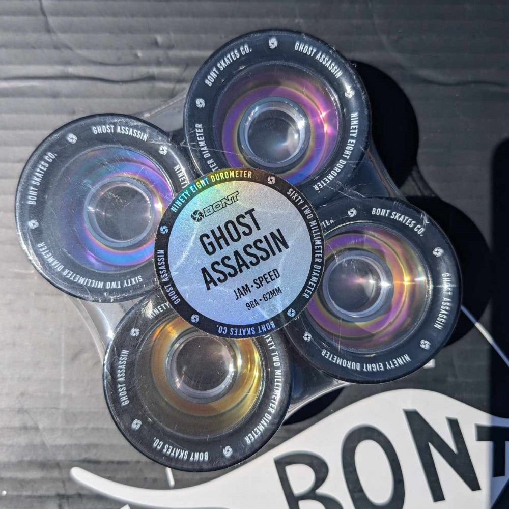 Bont Ghost Assassin Alloy Black Roller Skate Wheels 62mm 98A 4 Pack - Lucky Skates
