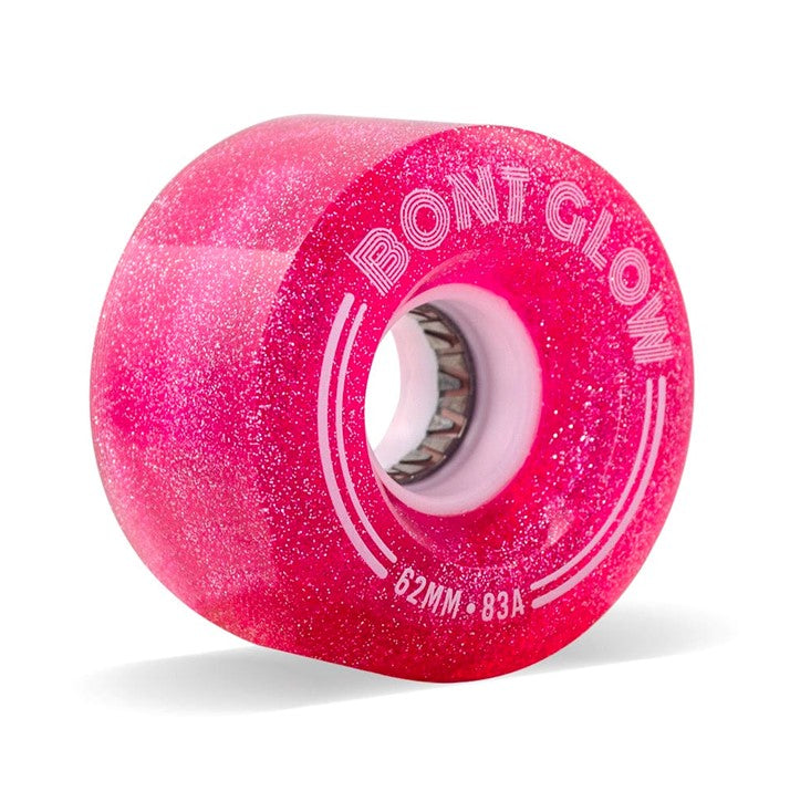Bont Light Up Glow Love Letter Pink Glitter LED Outdoor Hybrid Roller Skate Wheels 83A 62mm - Lucky Skates