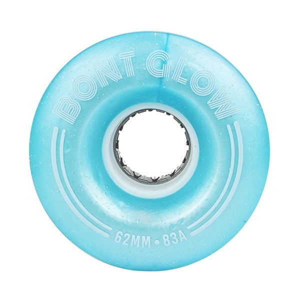 Bont Light Up Glow Tickle Blue LED Roller Skate Wheels Light Blue 83A 62mm - Lucky Skates