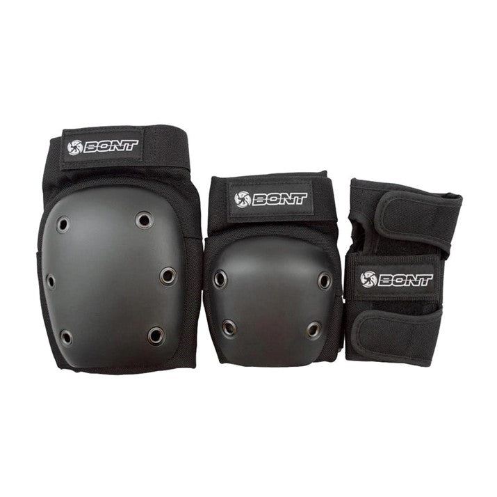 Bont Junior Protective Pad Set Black - Knee Pads, Elbow Pads, Wrist Guards - Lucky Skates