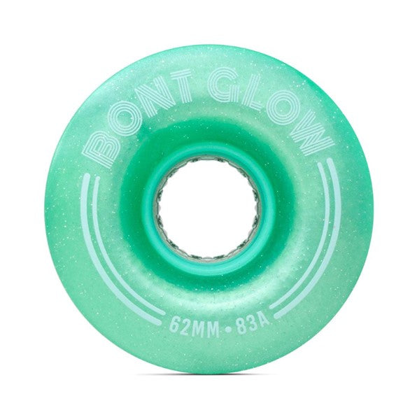 Bont Light Up Glow Misty Teal LED Roller Skate Wheels - Lucky Skates