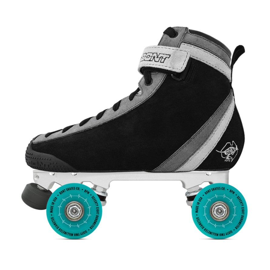 Bont Parkstar Black Tracer BPM Leather Suede Quad Roller Skates - Lucky Skates