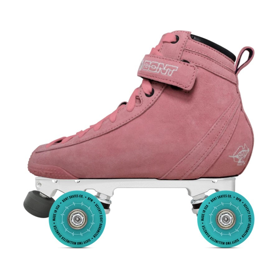 Bont Parkstar Tracer BPM Leather Suede Quad Roller Skates Pink - Lucky Skates