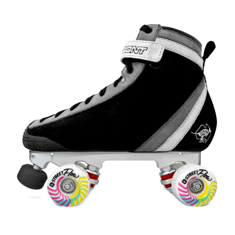 Bont Parkstar Black Tracer Flow Leather Suede Roller Skates - Lucky Skates