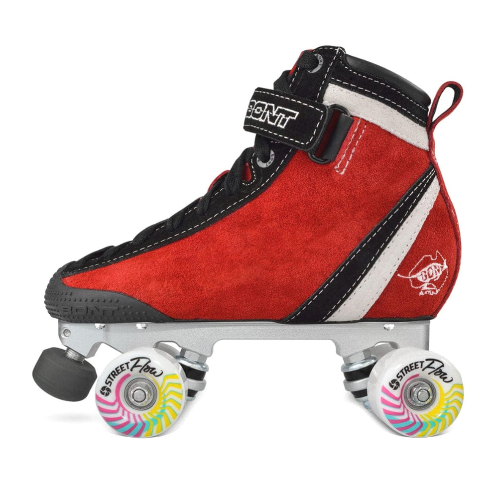 Bont Parkstar Red Tracer Flow Leather Suede Roller Skates - Lucky Skates